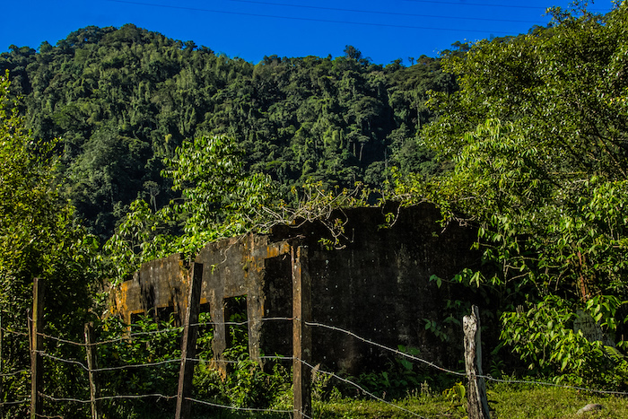 Una casa abandonada en las afueras del corregimiento. Se cree que la mitad de la población huyó desplazada hacia Pereira y otros municipios del Eje Cafetero.